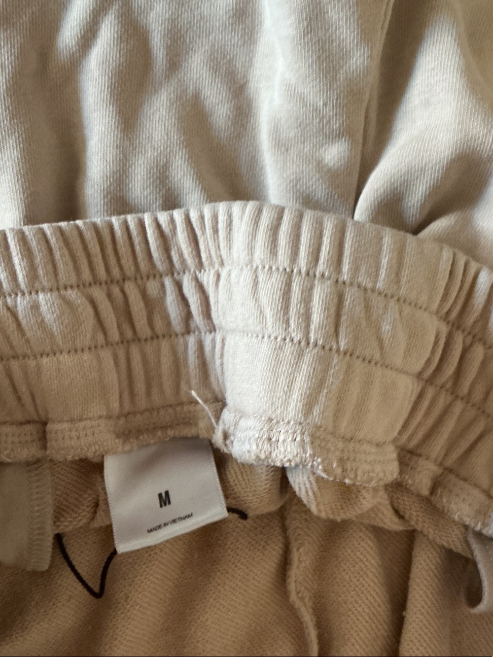 Express Beige Wide-Leg Track Pants with White Side Stripes - Picture 3 of 3